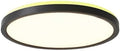 Ultra-Thin LED Ceiling Light for Bedroom, Wood Grain Finish, Flush Mount, Asian-Inspired Design, Flicker-Free & Dimmable, Eye Care Lighting(Black,11.81 * 11.81 * 1.77inch)
