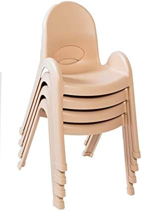 Angeles Value Stack 13" Child Chair, Natural Tan, 4 Pack, Stackable Ergonomic Seating Solution for Classrooms and Homeschools