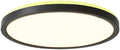 Ultra-Thin LED Ceiling Light for Bedroom, Wood Grain Finish, Flush Mount, Asian-Inspired Design, Flicker-Free & Dimmable, Eye Care Lighting(Black,15.74 * 15.74 * 1.77inch)