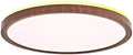 Ultra-Thin LED Ceiling Light for Bedroom, Wood Grain Finish, Flush Mount, Asian-Inspired Design, Flicker-Free & Dimmable, Eye Care Lighting(Walnut Color,15.74 * 15.74 * 1.77inch)