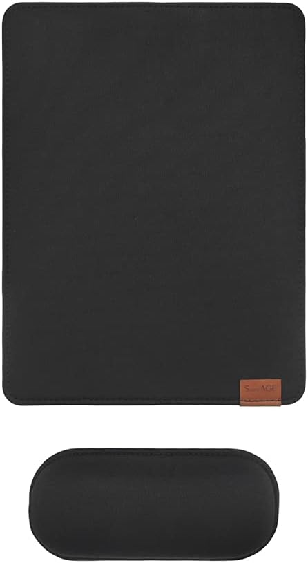 SenseAGE Ergonomic Detachable Mouse Pad with Wrist Rest Support, Adjustable Placement, Non-Slip Base, for Computer & Laptop, Office Desk Accessories, 9.7 x 7.3 in (Black)