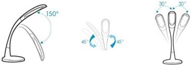 ViSee Super High Brightness LED Desk Lamp with 5-Level Brightness Touch Control, Folding Goose Neck, and Two USB Charging Ports