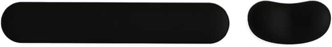 Ergonomic Wrist Rest Set for Keyboard and Mouse | Cooling Gel & Slow-Rebound Memory Foam Palm Support Pad | Luxe Leather, Minimalist, Non-Slip PU Base for Office, Laptop & Gaming (02Black)