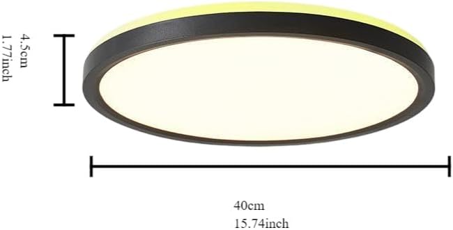 Ultra-Thin LED Ceiling Light for Bedroom, Wood Grain Finish, Flush Mount, Asian-Inspired Design, Flicker-Free & Dimmable, Eye Care Lighting(Black,15.74 * 15.74 * 1.77inch)