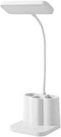 Dimming LED Small Desk Lamp, 3 Level Brightness Eye-Care Table Lamp with 360° Flexible Neck Pen Holder, Flicker-Free Light with Memory Function for College Dorm Home Office Study Reading Nail Art