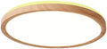 Ultra-Thin LED Ceiling Light for Bedroom, Wood Grain Finish, Flush Mount, Asian-Inspired Design, Flicker-Free & Dimmable, Eye Care Lighting(Log Color,15.74 * 15.74 * 1.77inch)