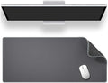 ALOANES Gray Waterproof Desk Mat, Large, with Extended Mouse Mat, Office Desk Protector with Anti-Slip Base, Stitched Edge, Grain Jacquard Surface, Perfect for Gamer, Home, XL,11.81"x27.56"x0.12'