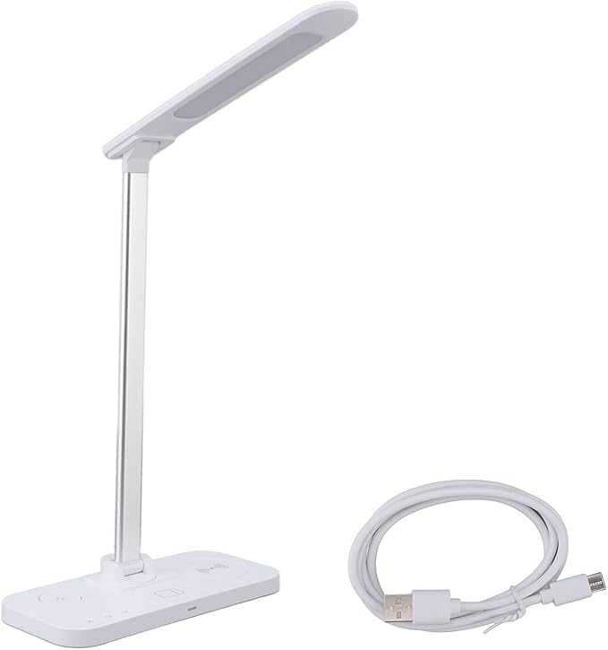 Keenso Desk Lamp with Wireless Load Charger with a Big Lighting Angle That Attenuate The High Brightness Table Lamp to Read The Writing