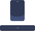 MOSISO Wrist Rest Support for Mouse Pad&Keyboard Set, Rectangular Ergonomic Mousepad Non-Slip Base Home/Office Easy Typing Pad with Neoprene Cloth&Raised Silicone Lining, Navy Blue