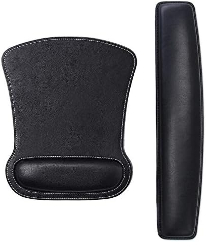 RICHEN Keyboard Wrist Rest Pad and Mouse Wrist Rest Support Mouse Pad Set, Sturdy & Comfortable & Lightweight for Easy Typing & Ergonomic Wrist Support (Black)