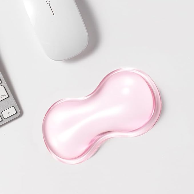 Clear Gel Wrist Rest for Keyboard, Keyboard Wrist Rest for Typing, Ergonomic Keyboard Arm Rest, Suitable for Office, Gaming, Computer, Laptop - Pink