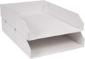 Bigso Box of Sweden Hakan Letter Trays - Stackable Paper Tray Organizer with Stable Rubber Feet for A4 or Letter Size Documents - 9.1 in x 12.2 in x 2.4 in - Pack of 2 - White