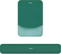 MOSISO Wrist Rest Support for Mouse Pad&Keyboard Set, Rectangular Ergonomic Mousepad Non-Slip Base Home/Office Easy Typing Pad with Neoprene Cloth&Raised Silicone Lining, Peacock Green
