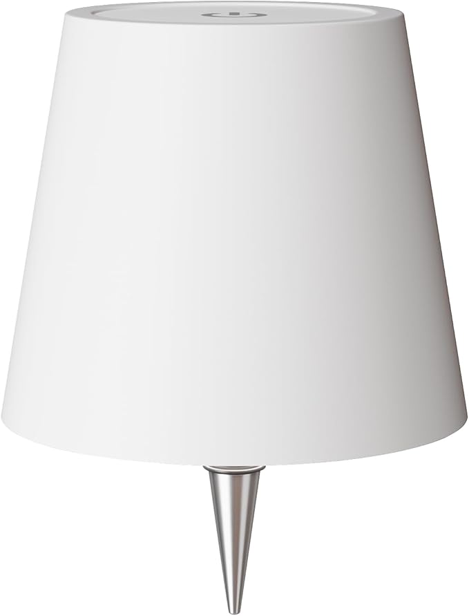 Metal Wireless Bottle Lamp, Wireless Bottle Lamp Shade with 3 Color Temperature, Rechargeable Stepless Dimming LED Wine Bottle Lights for Any Bottle, Desk Lamp for Bedroom Restaurant Bar - White