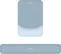 MOSISO Wrist Rest Support for Mouse Pad&Keyboard Set, Rectangular Ergonomic Mousepad Non-Slip Base Home/Office Easy Typing Pad with Neoprene Cloth&Raised Silicone Lining, Aquamarine