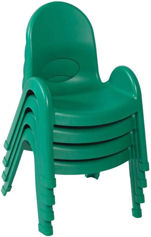 Angeles Value Stack 9" Child Chair, Shamrock Green, 4 Pack, Stackable Ergonomic Seating Solution for Classrooms and Homeschools