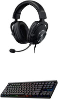 Logitech G Pro X Wired Gaming Headset + G515 TKL Wireless Gaming Keyboard Bundle (Tactile) - Black