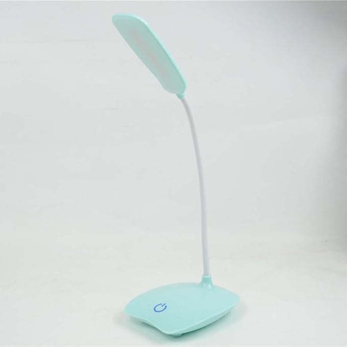 1Pc LED Touch Control Dimming Table Lamp USB Rechargeable Eye-Protection Reading Desk Light with Three Settings Flexible Design Blue for Home and Office
