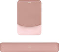 MOSISO Wrist Rest Support for Mouse Pad&Keyboard Set, Rectangular Ergonomic Mousepad Non-Slip Base Home/Office Easy Typing Pad with Neoprene Cloth&Raised Silicone Lining, Salmon Pink