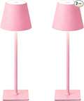 Pink Rechargeable Table Lamp Set of 2,Cute Small Pink lamp for Girls Bedroom Accessories for Dorm Room Bedside Nightstand Shower Lamp,Cordless Desk Lamp Touch Lamp,Home Decor