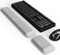 MEKASS Ergonomic Wrist Rest for Keyboard and Mouse, Soft Memory Foam Keyboard Wrist Rest Set with Non-Slip Silicone Base, Easy Typing, Comfort for Office, Work, Gaming (Light Gray)