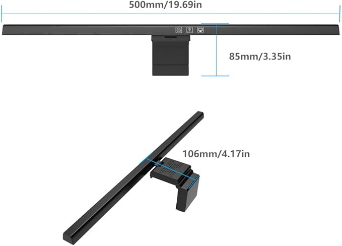 Vctitil Computer Monitor Light Bar, 3 Color Temperature Mode Computer Screen Monitor Light Bar for Eye Caring, USB Powered Stepless Dimming LED Light Bar for Home and Office
