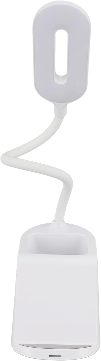 ANGGREK LED Desk Lamp with Wireless Charger Flexible Arm Touch Control Dimmable USB C Table Lamp for Office Study Bedroom (White)