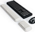 MEKASS Ergonomic Wrist Rest for Keyboard and Mouse, Soft Memory Foam Keyboard Wrist Rest Set with Non-Slip Silicone Base, Easy Typing, Comfort for Office, Work, Gaming (White)