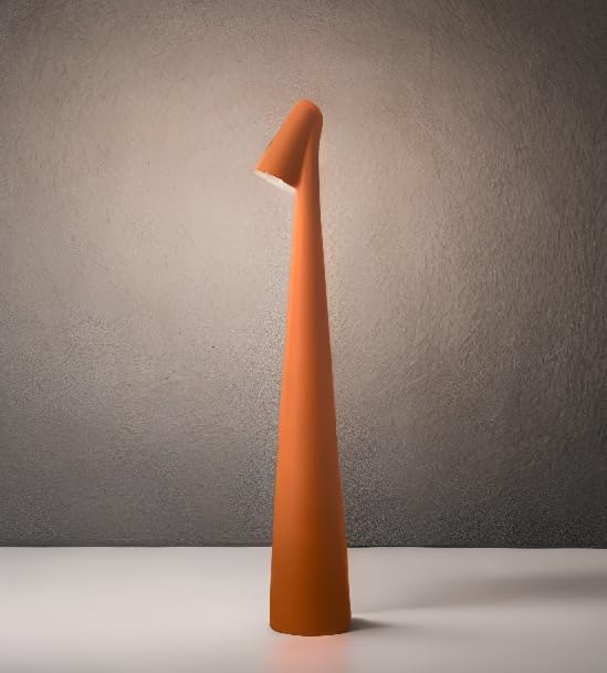 LED Desk Lamp with Touch Control, 3 Color Modes, Portable, Cordless, USB-C Rechargeable, Modern Table Light for Office, Bedroom, Portable, with Multiple Finishes (Orange, Large)