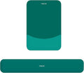 MOSISO Wrist Rest Support for Mouse Pad&Keyboard Set, Rectangular Ergonomic Mousepad Non-Slip Base Home/Office Easy Typing Pad with Neoprene Cloth&Raised Silicone Lining, Teal Green