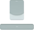 MOSISO Wrist Rest Support for Mouse Pad&Keyboard Set, Rectangular Ergonomic Mousepad Non-Slip Base Home/Office Easy Typing Pad with Neoprene Cloth&Raised Silicone Lining, Powder Blue