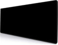 Black Large Gaming Mouse Pad with Stitched Edges, Desk Pad Extended Keyboard Mat, Non-Slip Rubber Base Mousepads for Laptop, Office, Home, 31.5X11.8 inch