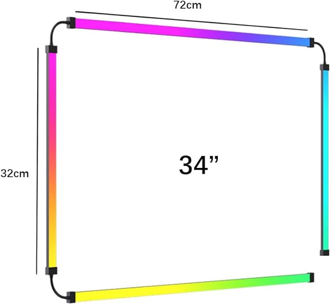 LED Strip Lights for 34-Inch PC Monitor, RGB Backlight for Screen Sync with Smart App Control, Gaming Room & Desk Decor, 4 Sides