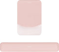 MOSISO Wrist Rest Support for Mouse Pad&Keyboard Set, Rectangular Ergonomic Mousepad Non-Slip Base Home/Office Easy Typing Pad with Neoprene Cloth&Raised Silicone Lining, Baby Pink