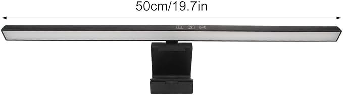 Computer Monitor Light Bar, Touch Control Adjustable E Reading USB Powered Lamp, No Glare Eye Caring LED Screen Monitor Light Bar, for 0.6 Inches to 1.6 Inches Laptops (Black)