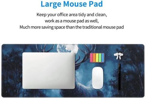 Deer Moon Mouse Pad Extended Large Gaming Mouse Pad XL Stitched Edges for Gamer Home Office 31.5 X 11.8 Inch
