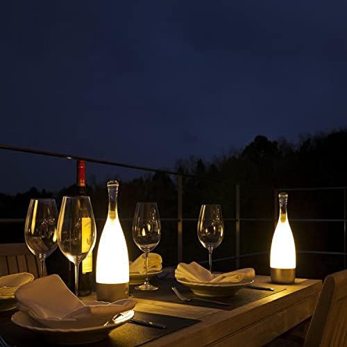 'Anna' Modern Table Lamp, Portable Wireless Bottle LED Light, Dimming Touch Control Switch, USB Rechargeable, Stylish Light for Home, Office, Hotel and Restaurant (Green)