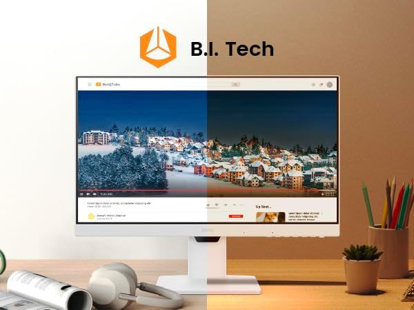 BenQ GW2486TC Office USB hub Monitor 24" 1080p | Coding Mode | IPS | Eye-Care Tech | Adaptive Brightness | Height Adjustable | White Monitor | Noice-Cancelling Mic | Daisy Chain | USB-C