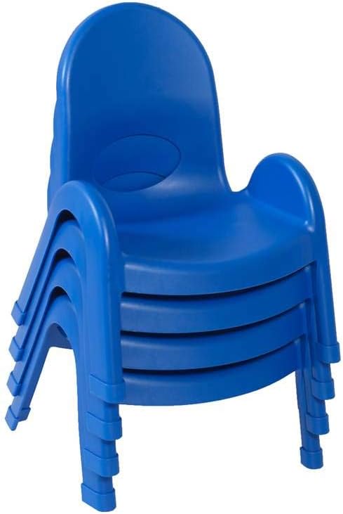 Angeles Value Stack 7"H Chair, Royal Blue, 4 Pack, Stackable Ergonomic Seating Solution for Classrooms Daycares and Homeschools