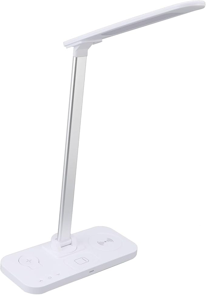 Keenso Desk Lamp with Wireless Load Charger with a Big Lighting Angle That Attenuate The High Brightness Table Lamp to Read The Writing
