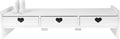 Tofficu Computer Monitor Stand Riser with 3 Drawers - Desktop Organizer with Phone Holder, White Desk Shelf for Laptop, Office Supplies & Workspace Storage