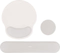 MOSISO Wrist Rest Support for Mouse Pad&Keyboard Set, Circle Curved Ergonomic Mousepad&Coaster Non-Slip Base Home/Office Wrist Support&Easy Typing Pad with Soft Cloth&Silicone Lining, Stone Gray