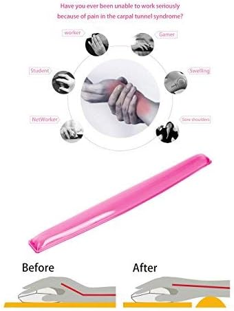 Gel Keyboard Wrist Rest Pad | Wrist Rest Support for Office Gaming Computer Laptop Ergonomic Comfortable Wrist Support - Pink