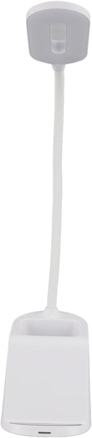 ANGGREK LED Desk Lamp with Wireless Charger Flexible Arm Touch Control Dimmable USB C Table Lamp for Office Study Bedroom (White)