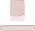 MOSISO Wrist Rest Support for Mouse Pad&Keyboard Set, Rectangular Ergonomic Mousepad Non-Slip Base Home/Office Easy Typing Pad with Neoprene Cloth&Raised Silicone Lining, Apricot