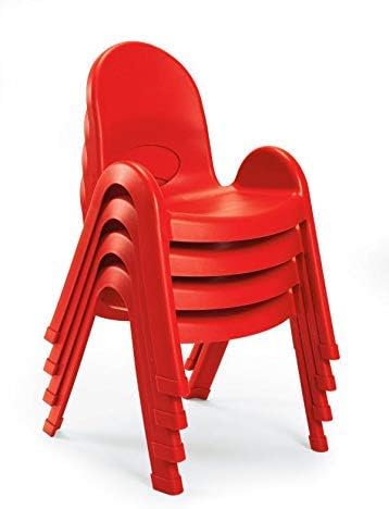 Angeles Value Stack 5" Child Chair, Candy Apple Red, 2 Pack, Stackable Ergonomic Seating Solution for Classrooms and Homeschools