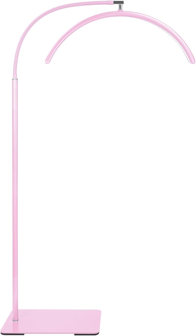 Half Moon LED Floor Light - Professional Shadow-Free, Dimmable Lamp | for Lash Techs, Estheticians & Tattoo Artists | Eyelash Extensions, Nail Art, Home & Office (Pink)