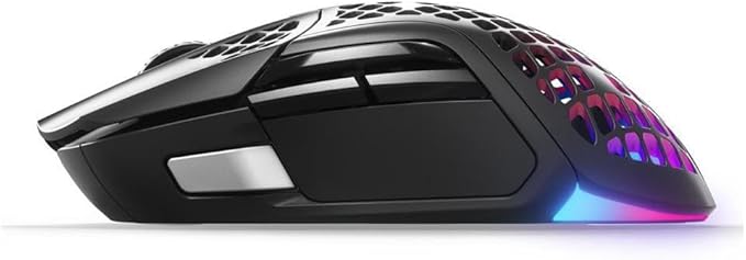 SteelSeries Aerox 5 Wireless - Holey RGB Gaming Mouse - Ultra-lightweight Water Resistant Design - 9 Buttons – Bluetooth/2.4 GHz - 18K DPI TrueMove Air Optical Sensor