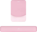 MOSISO Wrist Rest Support for Mouse Pad&Keyboard Set, Rectangular Ergonomic Mousepad Non-Slip Base Home/Office Easy Typing Pad with Neoprene Cloth&Raised Silicone Lining, Pink