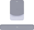 MOSISO Wrist Rest Support for Mouse Pad&Keyboard Set, Rectangular Ergonomic Mousepad Non-Slip Base Home/Office Easy Typing Pad with Neoprene Cloth&Raised Silicone Lining, Gray